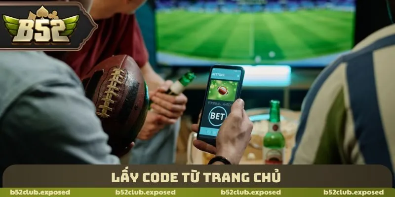 Lấy code từ trang chủ