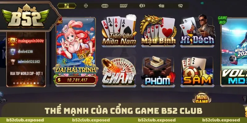 Thế mạnh của cổng game B52 Club